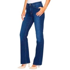 NYDJ Barbara Bootcut High Rise Jeans Size 14 Dark Wash Embroidered Pockets